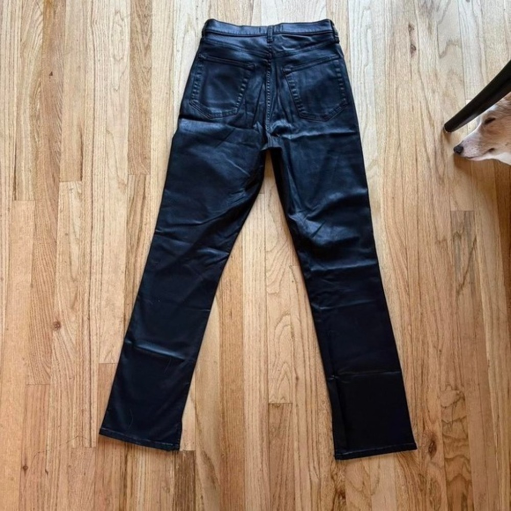 Abercrombie Fitch 90s Slim Straight Ultra High Rise Faux Leather Pants Size 29 - Picture 6 of 6